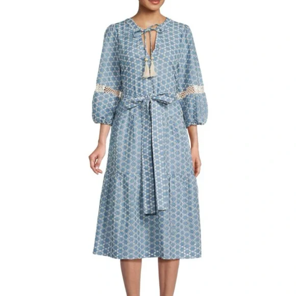 Embroidered belted Women's Dress - Picture 4 of 7